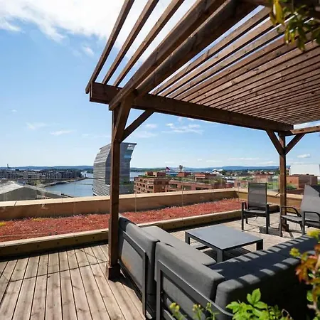 شقة Eksklusiv Med Fin Takterrasse I Bjorvika أوسلو